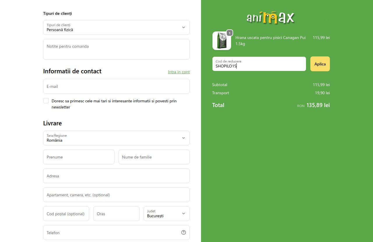 Unde introduci codul de reducere pe site-ul Animax