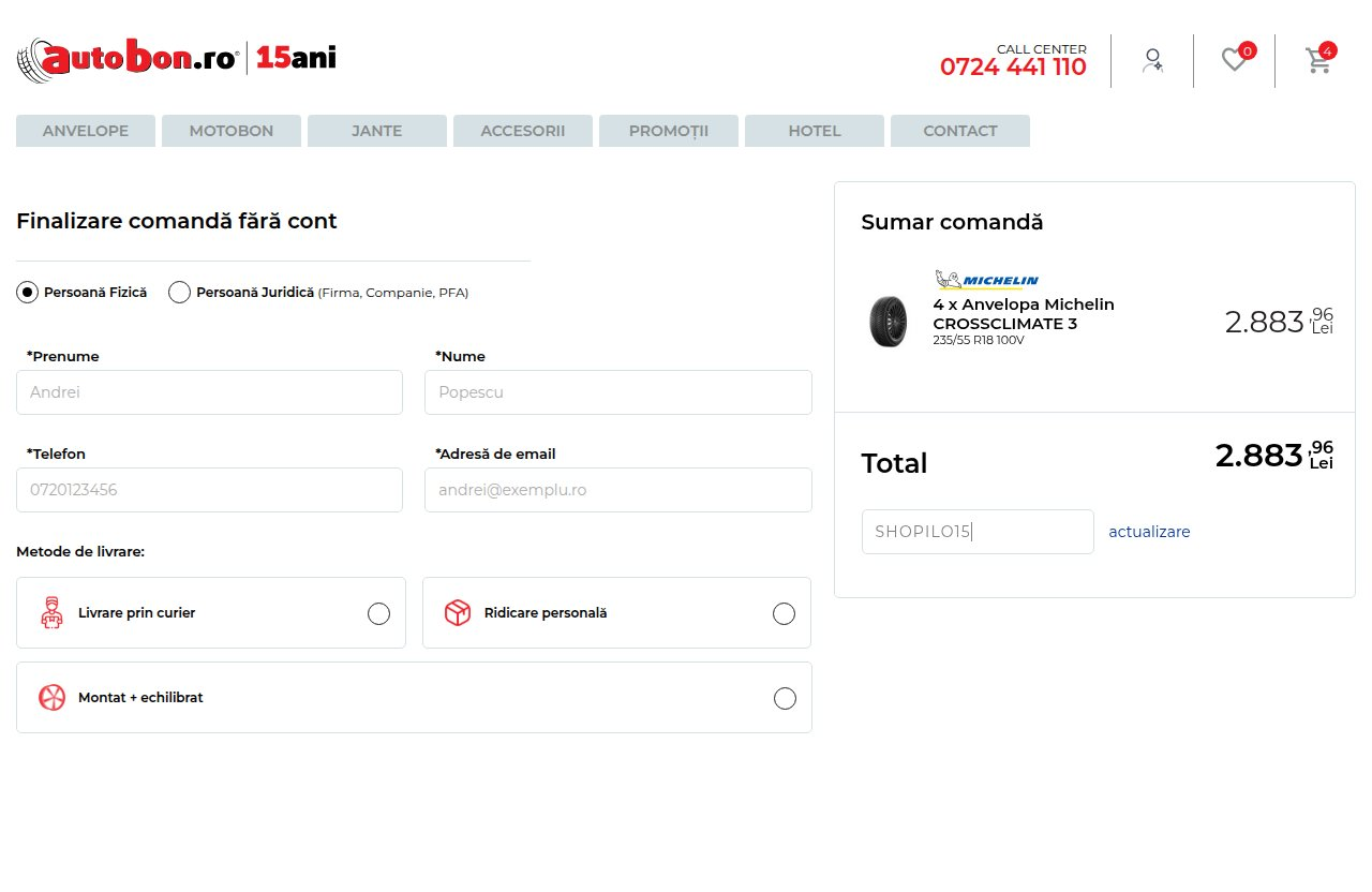 Unde introduci codul de reducere pe site-ul Autobon