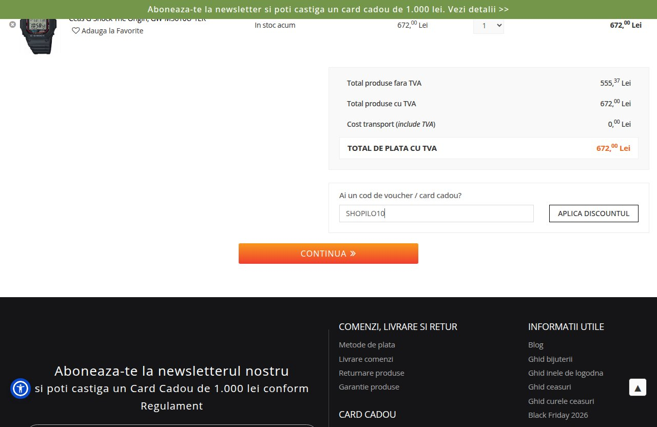 Unde introduci codul de reducere pe site-ul B&B SHOP