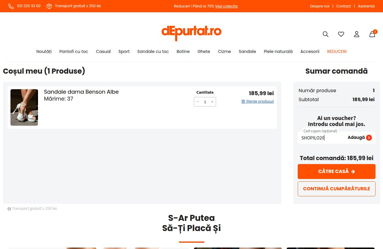 Unde introduci codul de reducere pe site-ul dEpurtat