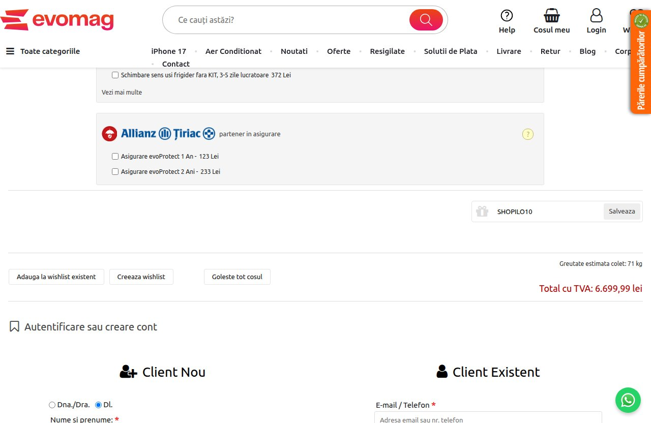 Unde introduci codul de reducere pe site-ul evomag
