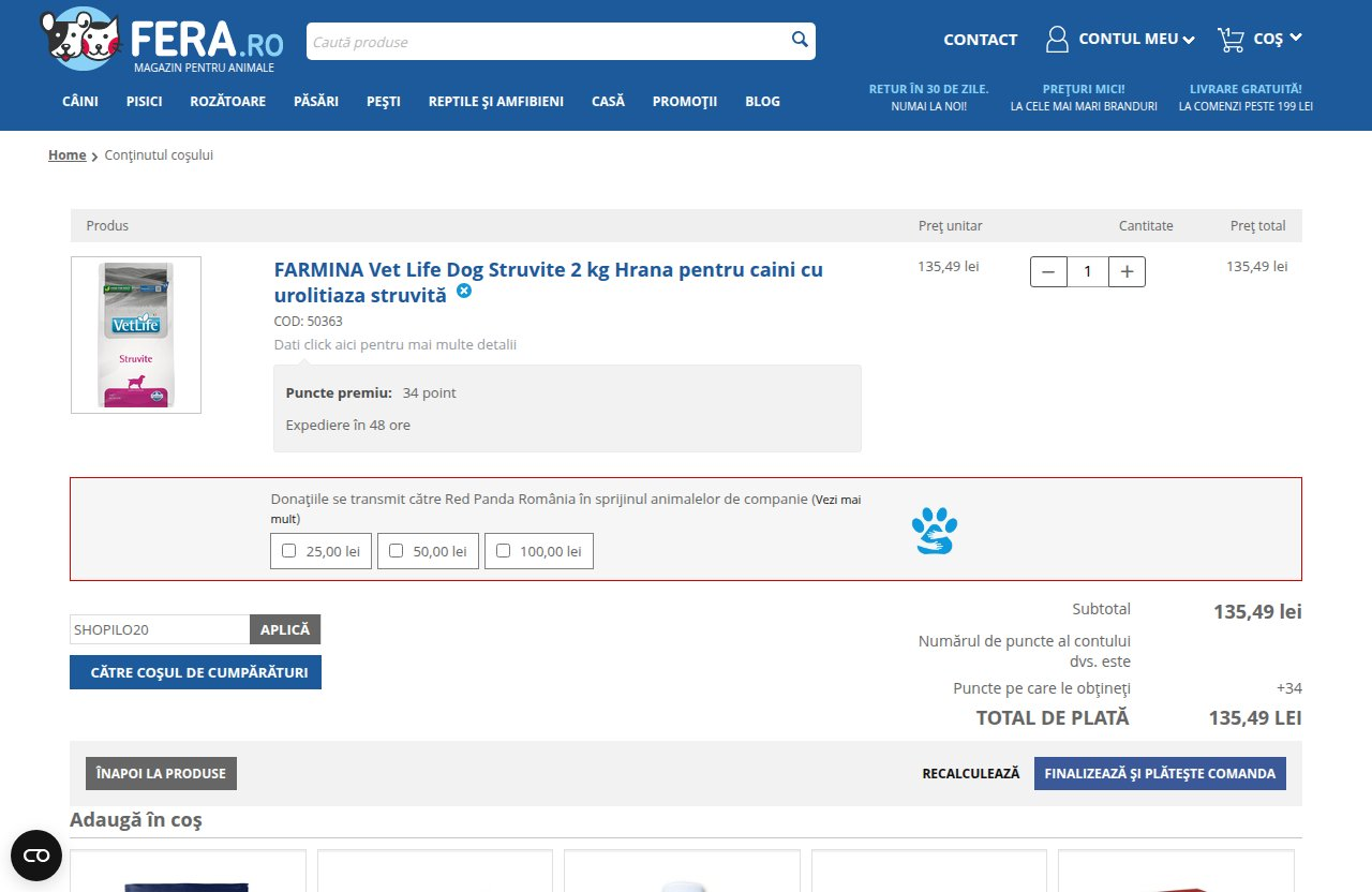Unde introduci codul de reducere pe site-ul Fera.ro