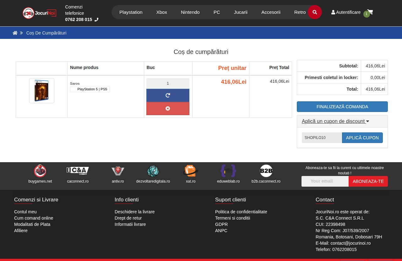 Unde introduci codul de reducere pe site-ul JocuriNoi.ro