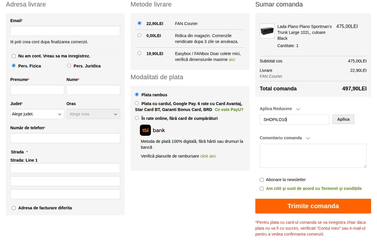 Unde introduci codul de reducere pe site-ul TotalFishing