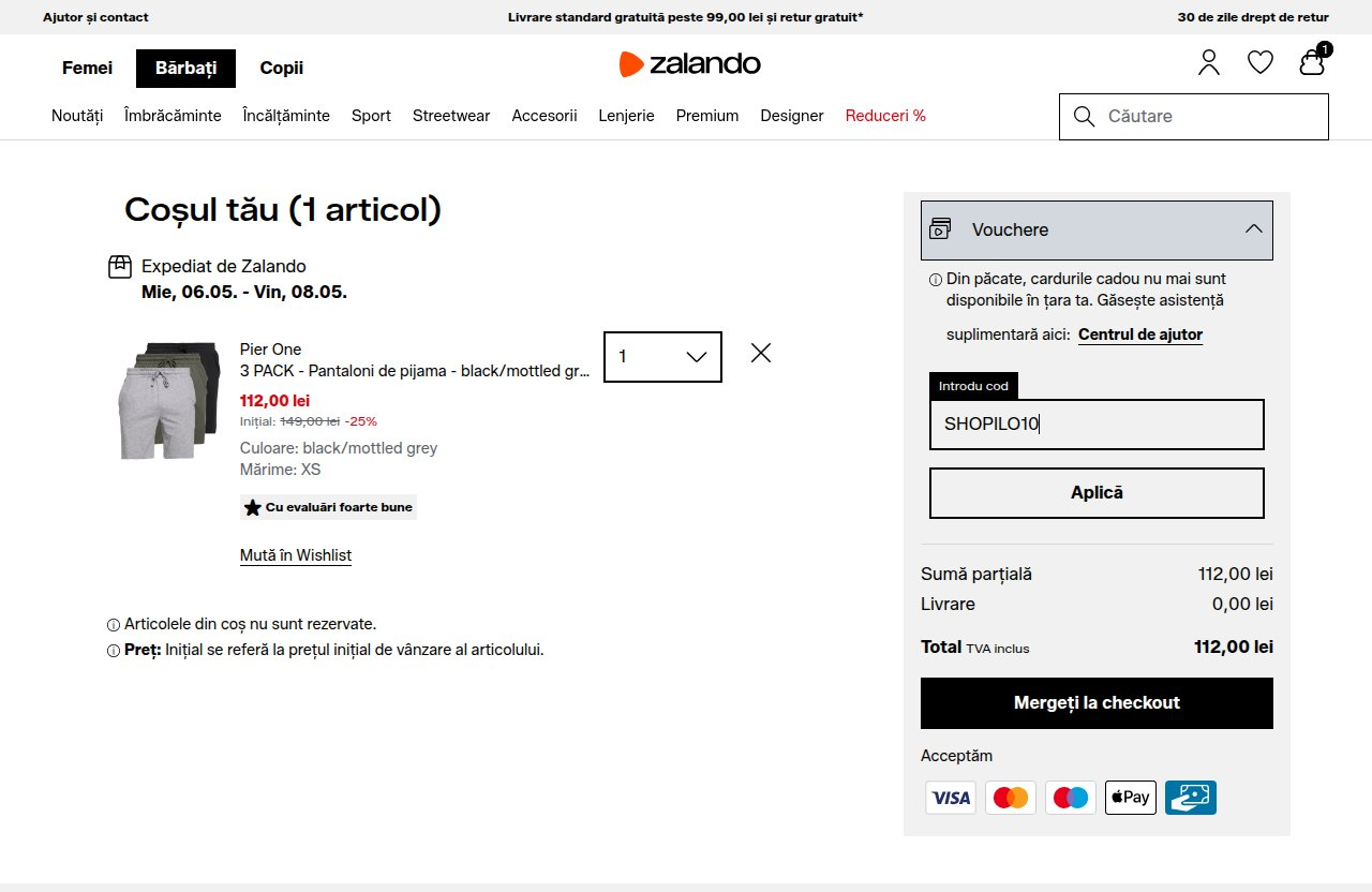 Unde introduci codul de reducere pe site-ul Zalando